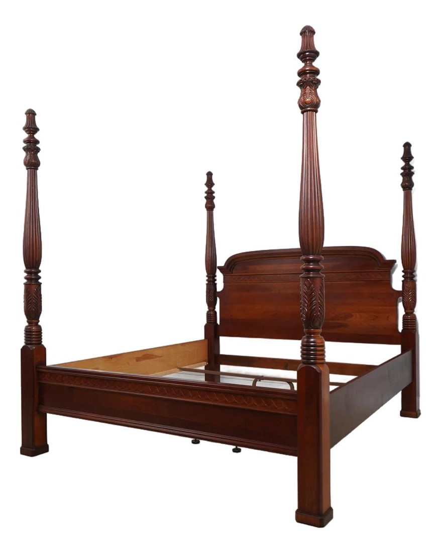 King Poster Bed in Carved Cherry by Pennsylvania House (1 of 10)