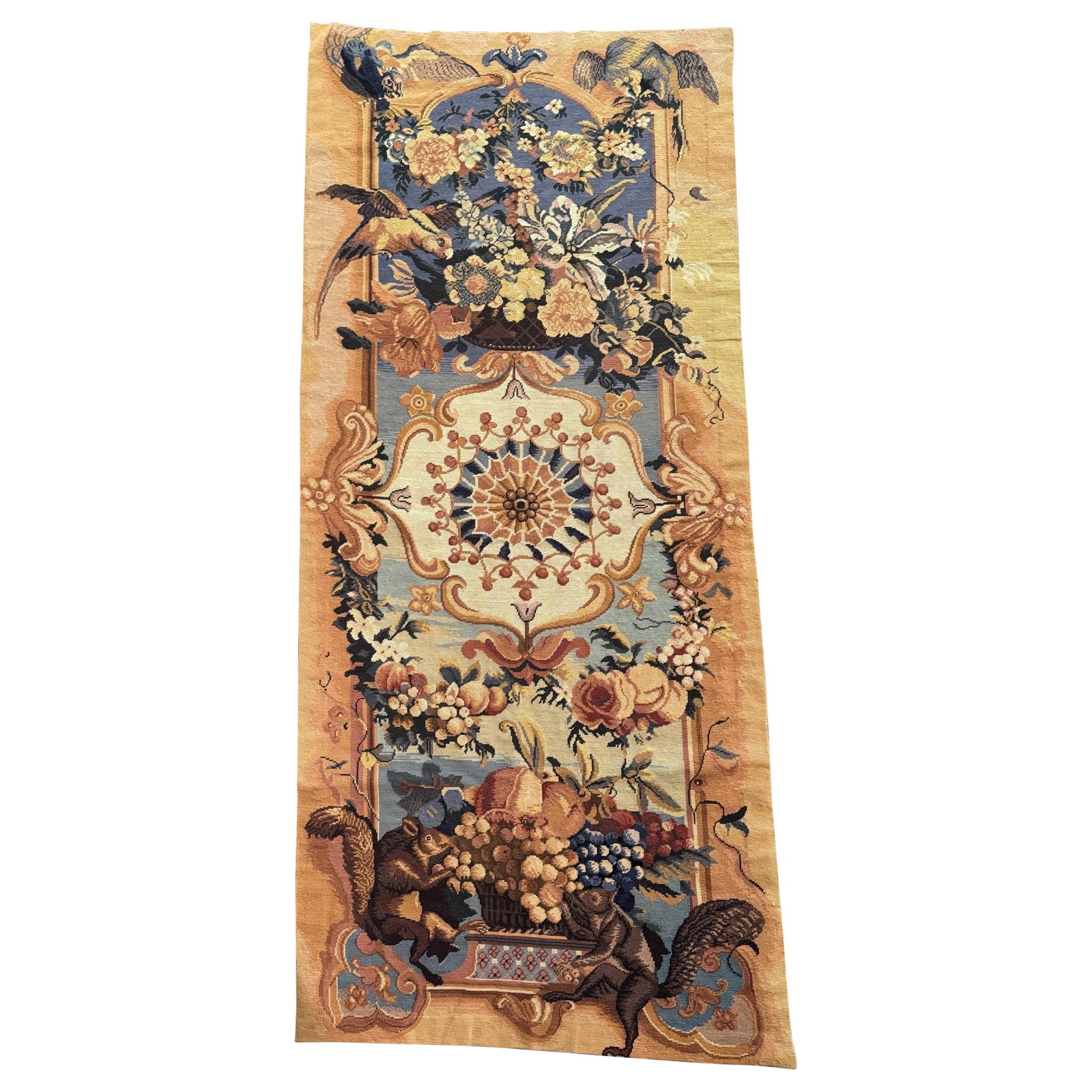 Early 20th Century French Hand-Woven Tapestry with Birds and Squirrels (1 of 6)