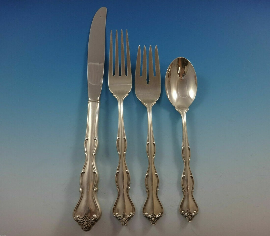 Mademoiselle International Sterling Silver 4-Piece Place Setting: Mademoiselle International Sterling Silver 4-Piece Place Setting Elevate your dining experience with the exquisite Mademoiselle pattern by International Sterling. This 4-piece regular place setting in