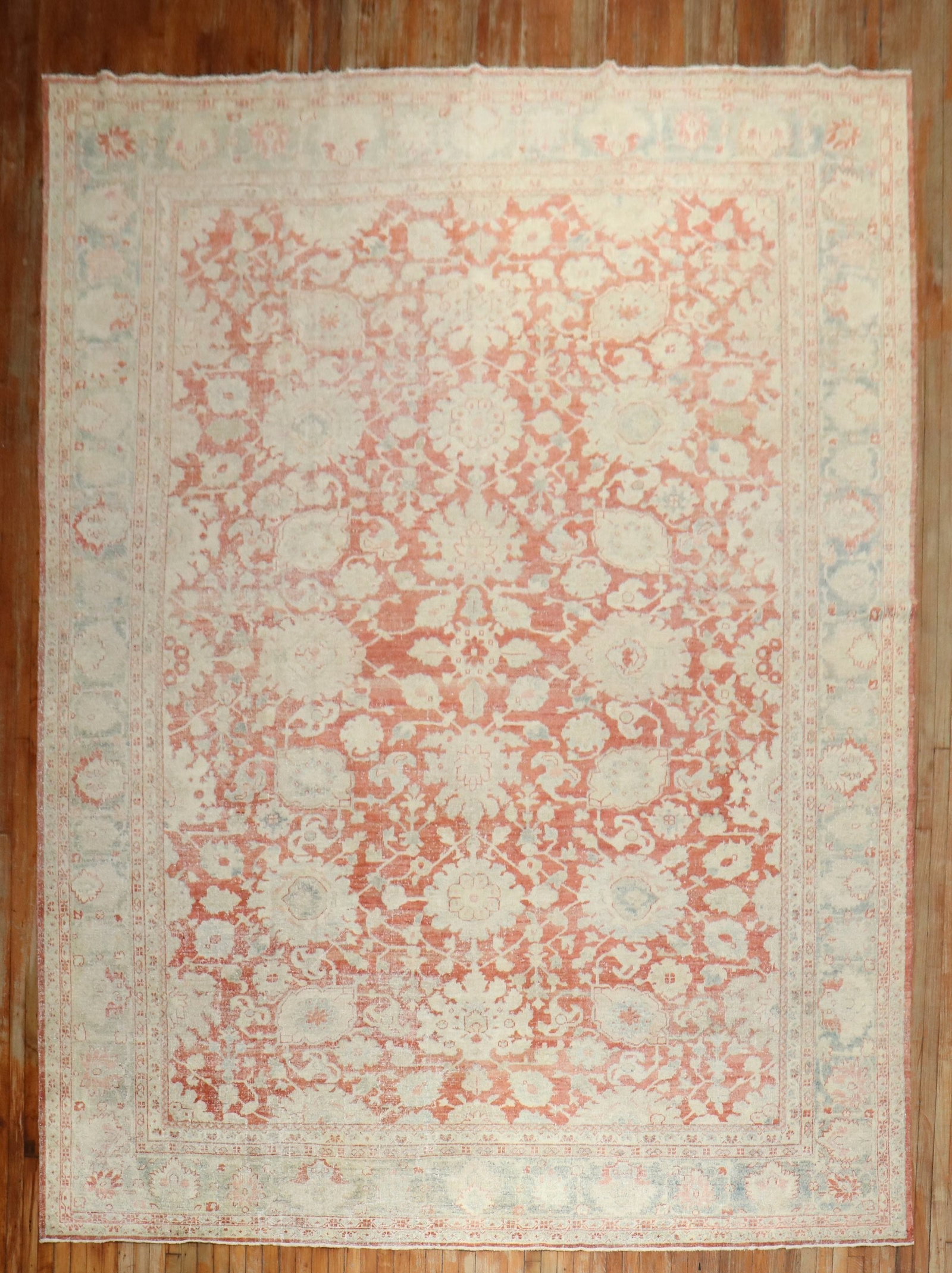 10' 2" x 13' 8" Persian Mahal Room Rug Early 20th Century: 10' 2" x 13' 8" Persian Mahal Room Rug Early 20th Century An early 20th century Persian Mahal rug with a soft color palette. This pre-owned room-size rug is identified as a Sultanabad/Mahal type. Spec