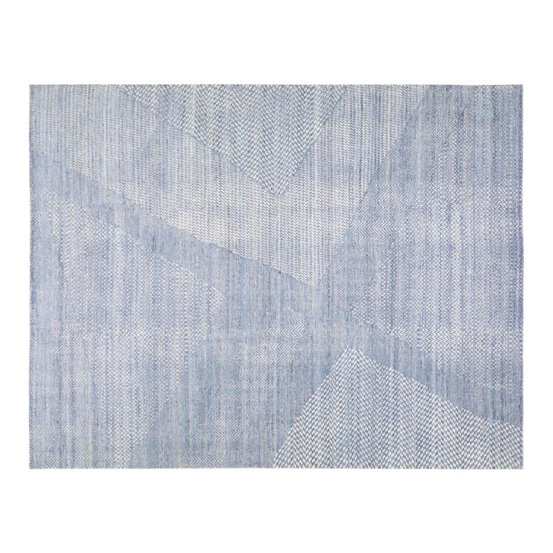 Hand-Knotted Wool Area Rug in Blue Moroccan Style 9'1 x 11'9 (1 of 2)