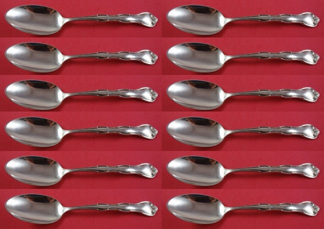Gorham Rondo Sterling Silver 12-Piece Soup Spoon Set 7 1/8: Gorham Rondo Sterling Silver 12-Piece Soup Spoon Set 7 1/8 Elevate your dining experience with this exquisite 12-piece set of Rondo by Gorham Sterling Silver Place Soup Spoons. Each spoon measures 7 1
