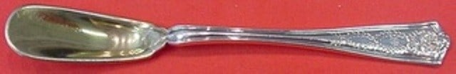 Tiffany & Co. Winthrop Sterling Silver Horseradish Scoop 5 1/4 In Gold Wash: Tiffany & Co. Winthrop Sterling Silver Horseradish Scoop 5 1/4 In Gold Wash Enhance your dining experience with this exquisite Winthrop Horseradish Scoop by Tiffany & Co. Crafted from high-quality ste