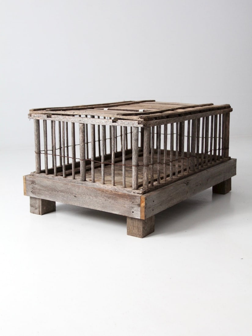 Rustic Antique Farm Crate Coffee Table with Storage 36.5x25x18.5: Rustic Antique Farm Crate Coffee Table with Storage 36.5x25x18.5 Embrace rustic charm with this antique primitive farm crate, designed to serve as a versatile coffee or end table featuring built-in st