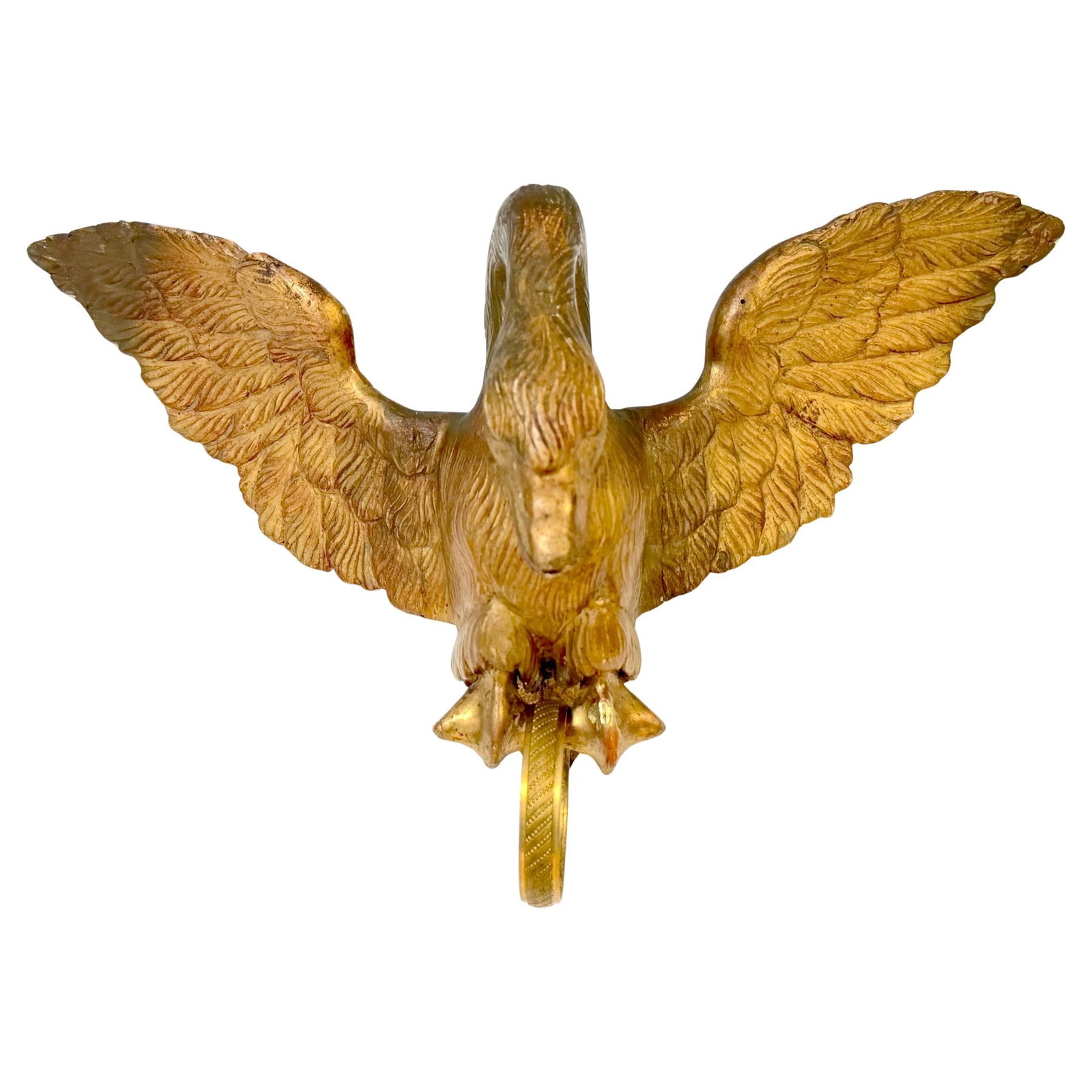 French Neoclassical Swan Giltwood Ormolu Bed Corona Attributed to Desmalter or Krieger: French Neoclassical Swan Giltwood Ormolu Bed Corona Attributed to Desmalter or Krieger This is a finely crafted 19th-century French giltwood and ormolu bed corona, also known as a ciel de lit,