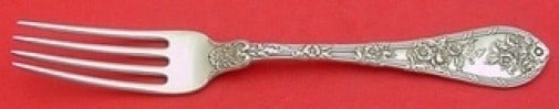 Durgin Dauphin Sterling Silver Fork 7 Inch Monogrammed Antique: Durgin Dauphin Sterling Silver Fork 7 Inch Monogrammed Antique This exquisite 7" regular fork is part of the Dauphin pattern by Durgin, crafted from high-quality sterling silver. Dating back to the