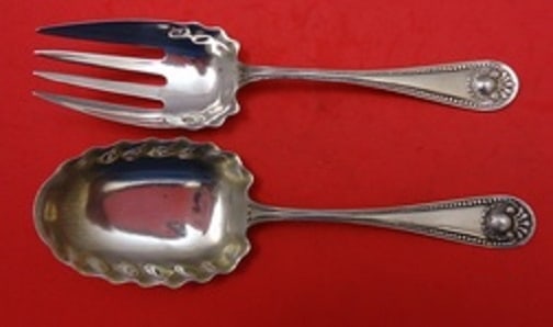 Whiting Bead Sterling Silver Salad Serving Set 2-Piece 7 Inch: Whiting Bead Sterling Silver Salad Serving Set 2-Piece 7 Inch This exquisite salad serving set from Whiting showcases the elegant Bead pattern, crafted from high-quality sterling silver. The set inclu