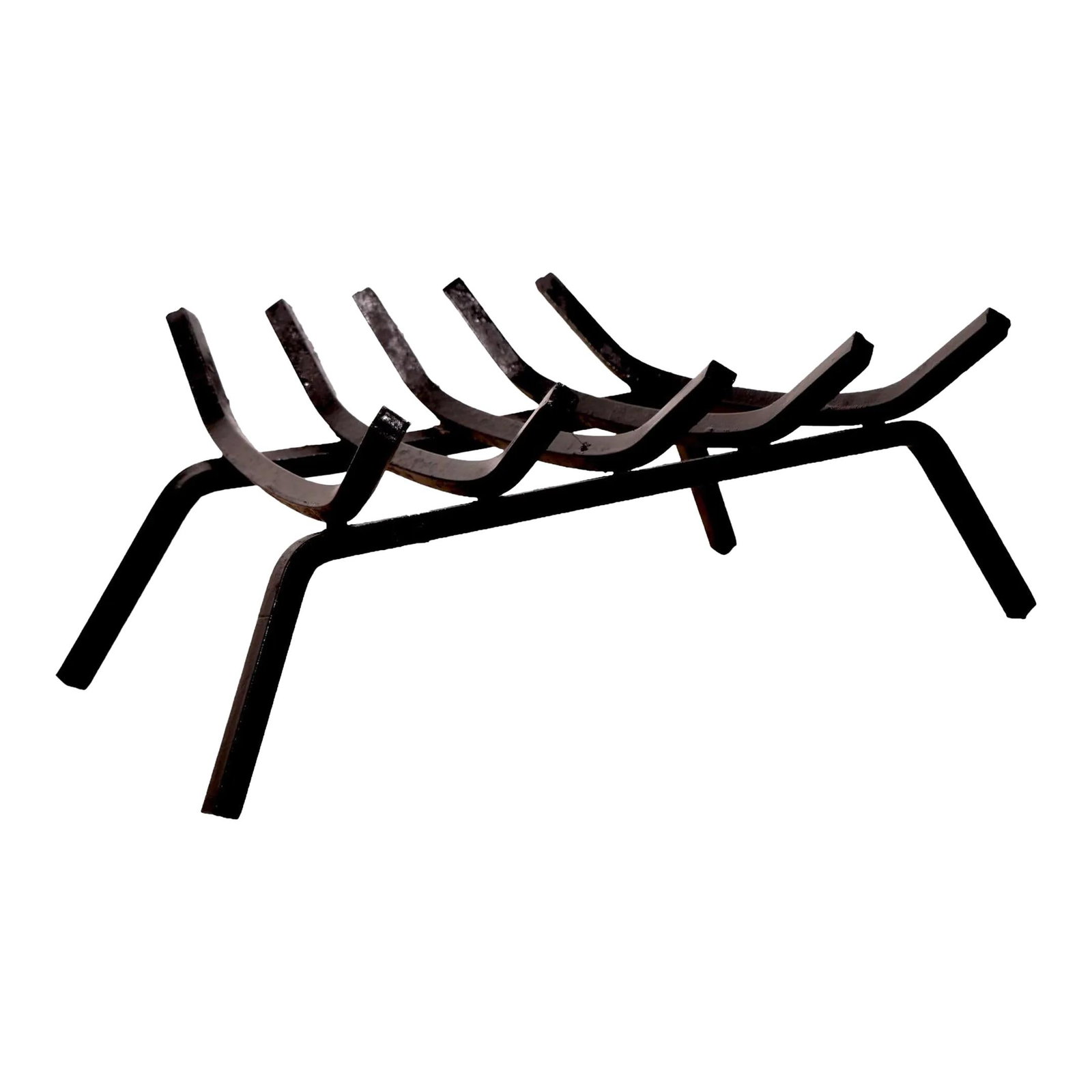 Mid Century Black Cast Iron Fireplace Grate Log Holder (1 of 5)