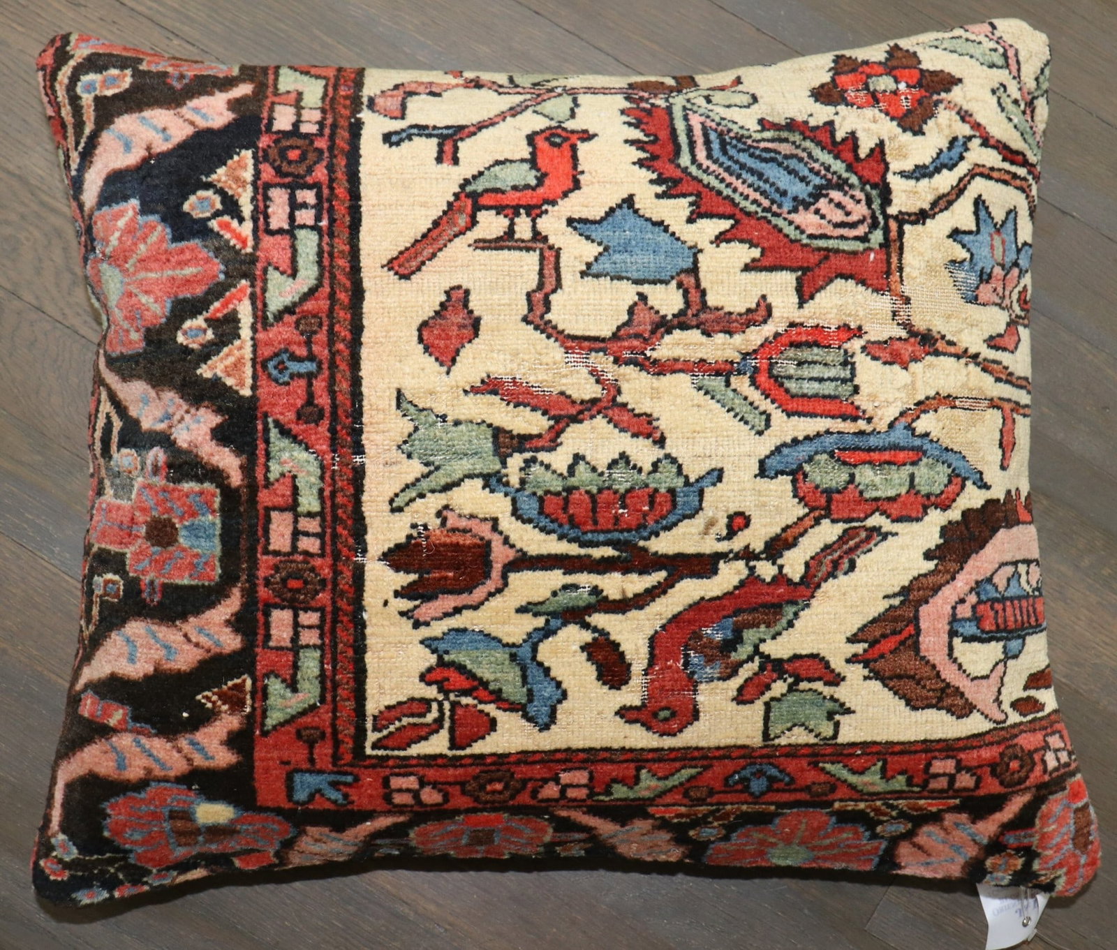 Early 20th Century Persian Fereghan Rug Pillow 1' 8" x 1' 11" (1 of 2)