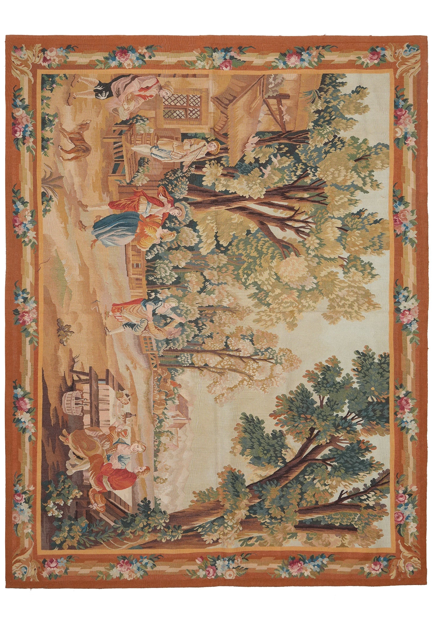 6 x 8 Handmade French Pictorial Tapestry Rug 17th Century Pattern: 6 x 8 Handmade French Pictorial Tapestry Rug 17th Century Pattern Free continental US Shipping This handmade pictorial tapestry rug features a 17th-century French pattern, showcasing classic European 