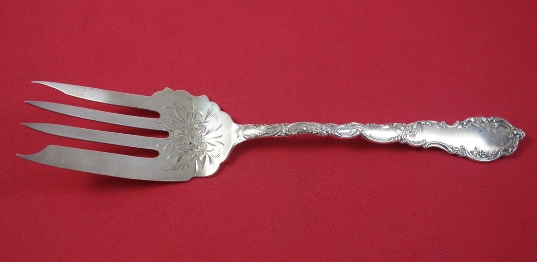 Mauser-Wendell Junior Rococo Sterling Silver Cold Meat Fork 7 5/8 inches (1 of 1)