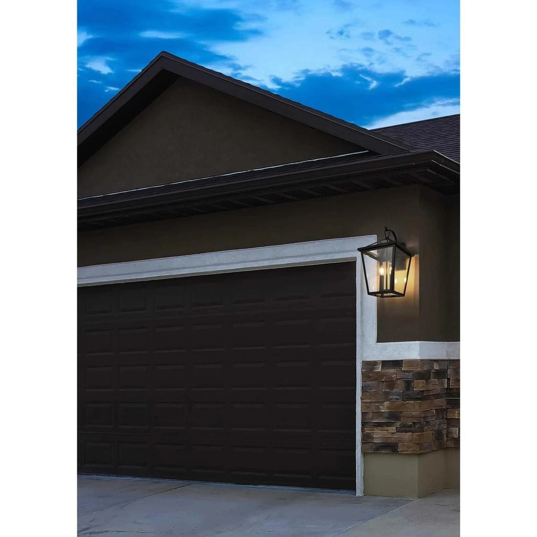 Frankford 2-Light Outdoor Wall Lantern Black Glass (1 of 9)