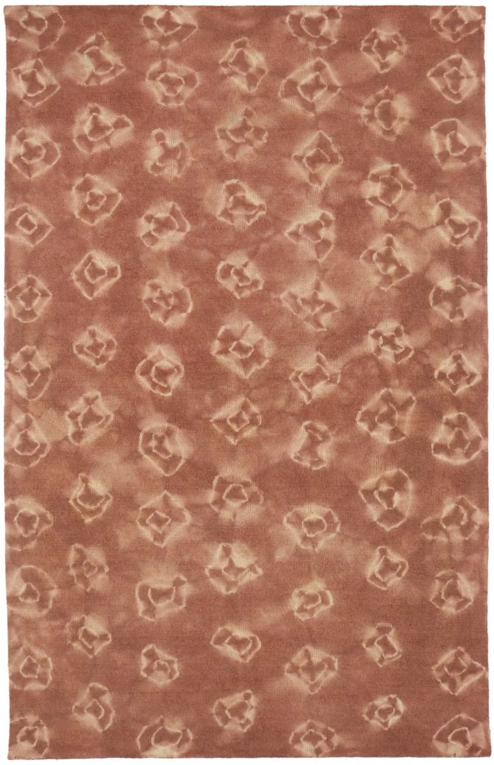 5x8 Modern Abstract Hand-Tufted Wool Area Rug in Rusty Brown: 5x8 Modern Abstract Hand-Tufted Wool Area Rug in Rusty Brown This hand-tufted area rug features a modern abstract tie-dye pattern in a rusty brown color. Made from wool, it offers a high pile and a no