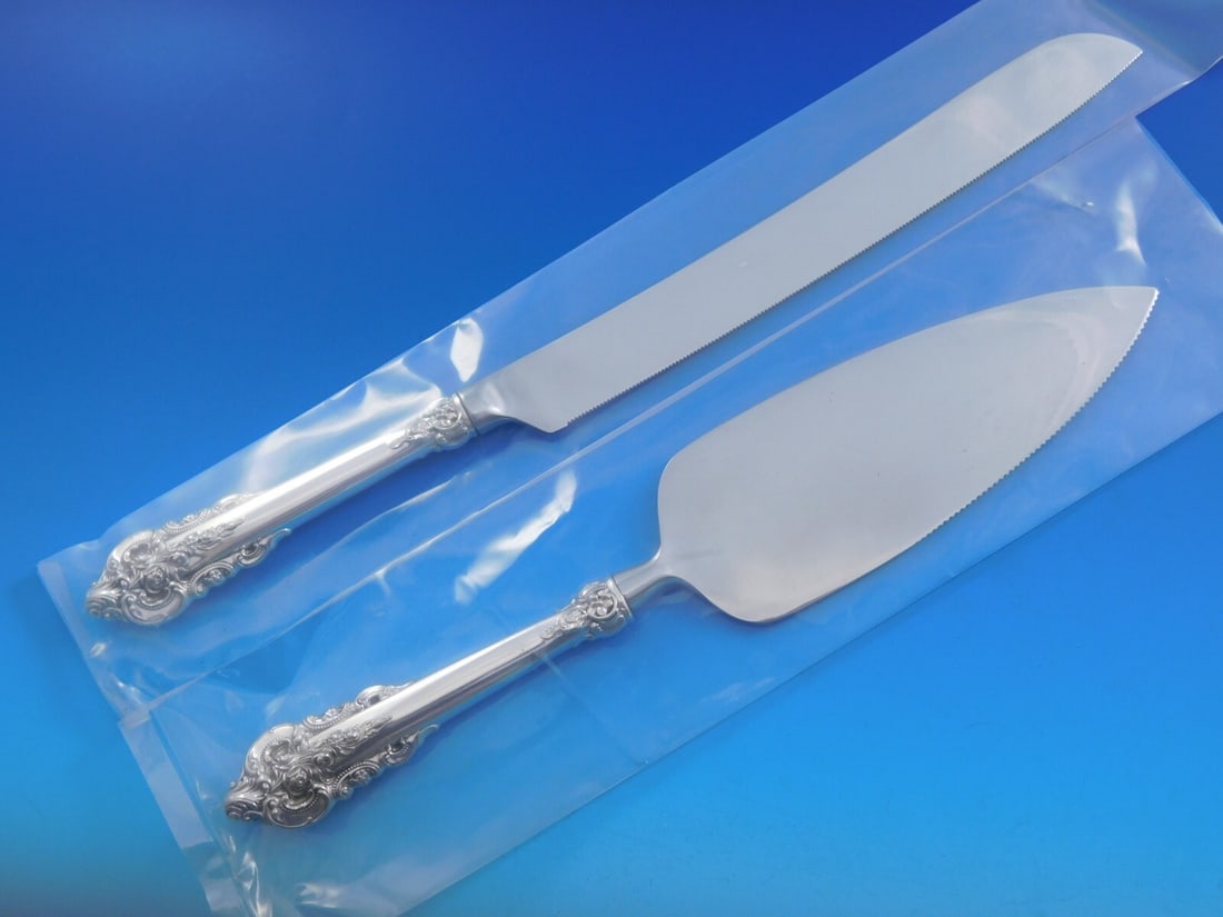 Wallace Grande Baroque sterling silver 2 piece cake knife and server set (1 of 10)