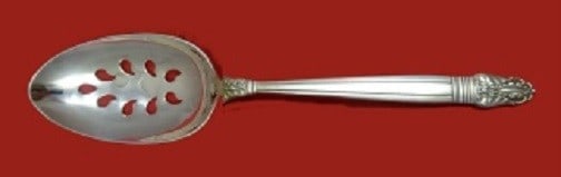 International Norse Sterling Silver Pierced Serving Spoon 8 1/2 in (1 of 1)