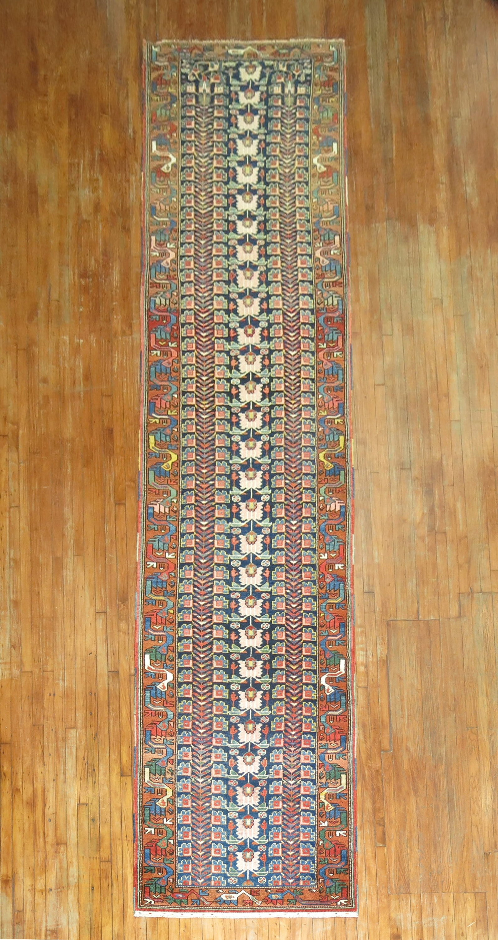 3' 10" x 17' 8" N.W. Persian Wide Runner Early 20th Century (1 of 7)