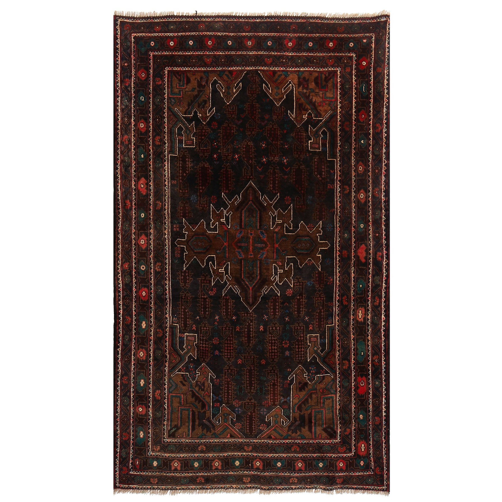 Quality Wool Handmade Afghan Tribal Baluch Rug 3'10 x 6'4 Multi-Color: Quality Wool Handmade Afghan Tribal Baluch Rug 3'10 x 6'4 Multi-Color Free continental US Shipping Discover the exquisite craftsmanship of this handmade Afghan Tribal Baluch Rug, designed to bring a t