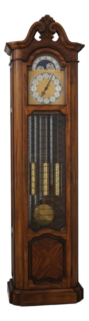 Ridgeway tall case grandfather clock in walnut with moon dial (1 of 10)