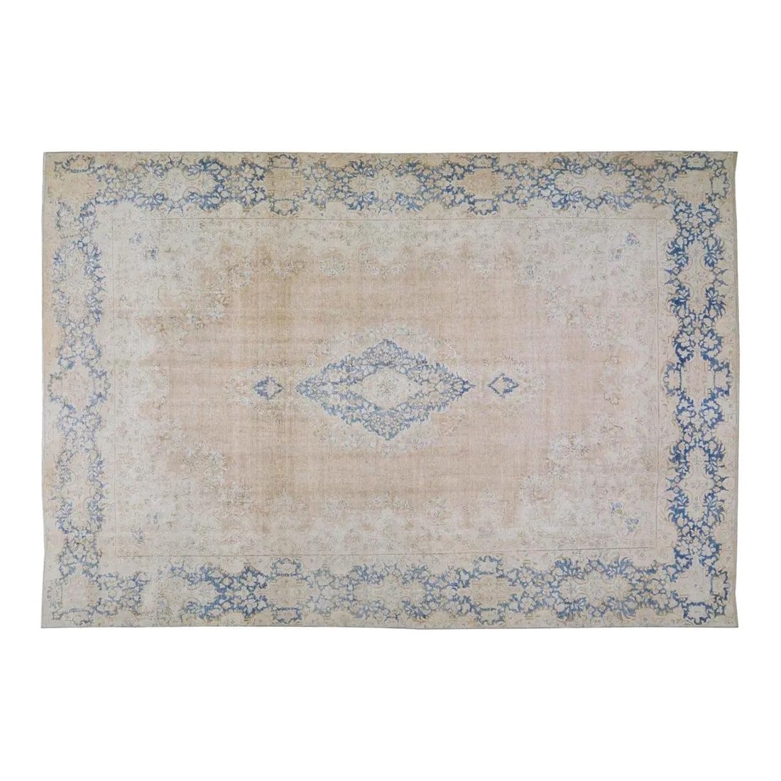 Hand-Knotted Wool Area Rug Anatolian Turkish Design 9'6'' x 14': Hand-Knotted Wool Area Rug Anatolian Turkish Design 9'6'' x 14' This vintage Turkish Anatolian wool rug is hand-knotted using traditional rug-making techniques, showcasing timeless craftsmanship with 