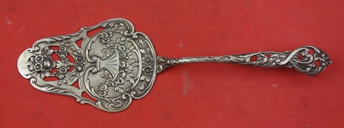 Swedish Sterling Silver Pastry Server 7 Inch Floral Design (1 of 2)