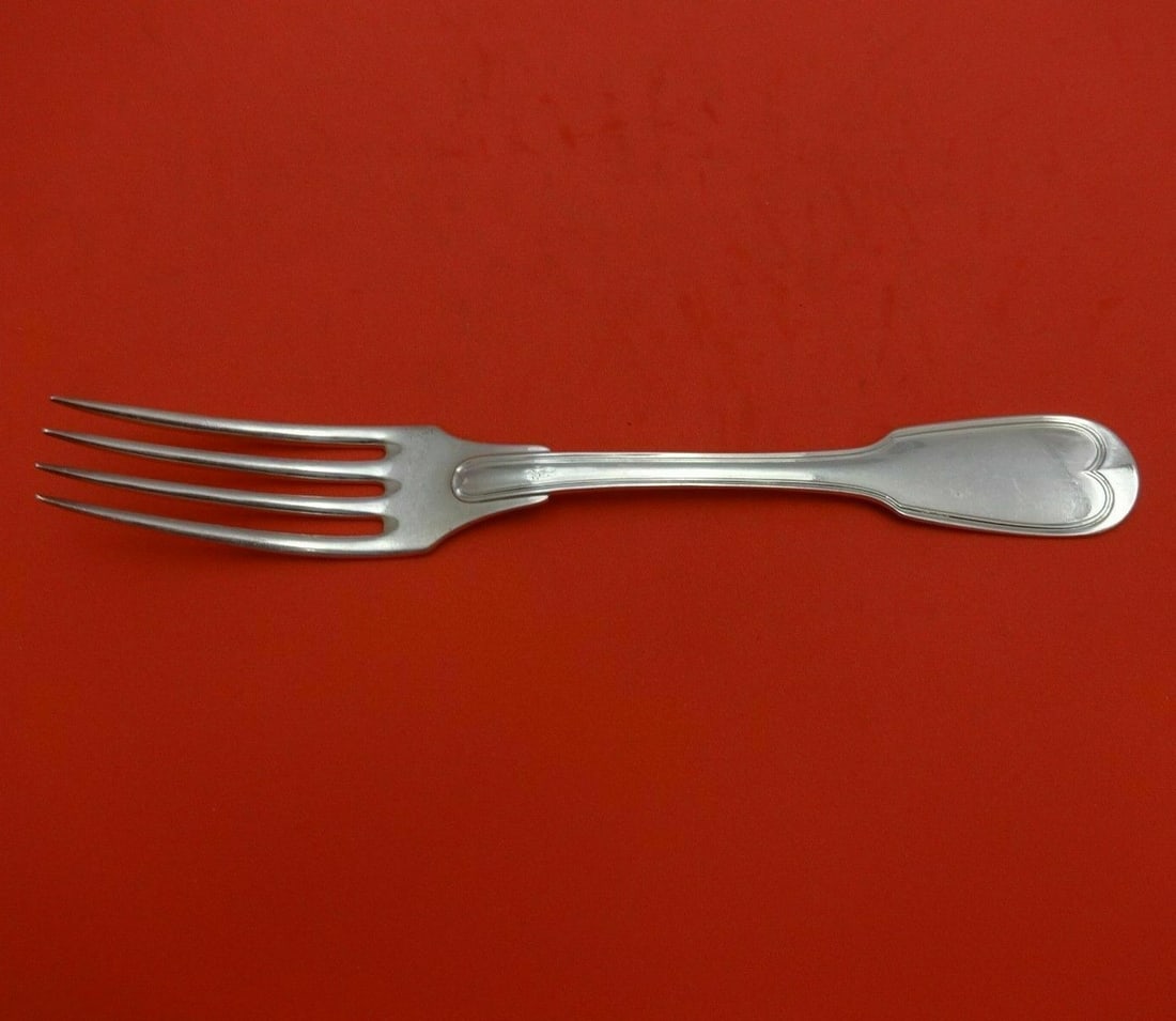 Coquille Sterling Silver Dinner Fork 8 Inches Monogrammed Flatware: Coquille Sterling Silver Dinner Fork 8 Inches Monogrammed Flatware This exquisite dinner fork is crafted from high-quality sterling silver, featuring the elegant Coquille pattern. Measuring 8 inches, 