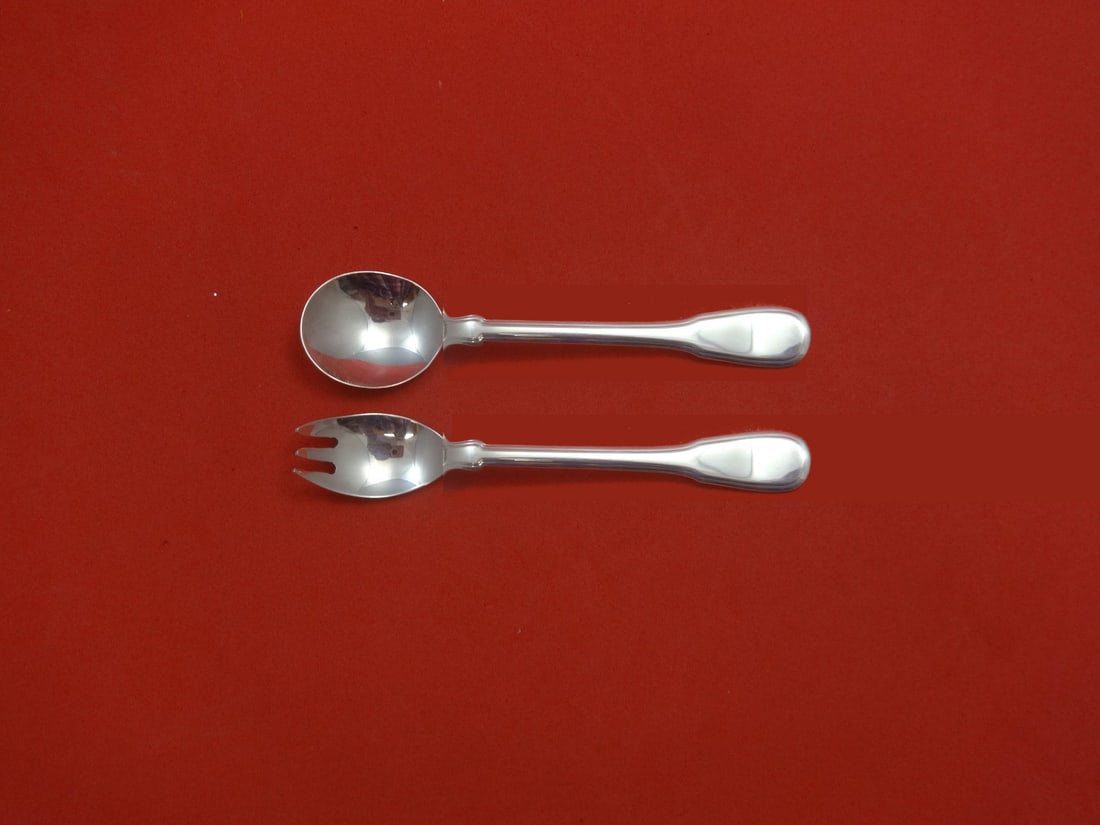 Tiffany & Co. Hamilton Sterling Silver Baby Set 2pc Fork Spoon 4 3/4": Tiffany & Co. Hamilton Sterling Silver Baby Set 2pc Fork Spoon 4 3/4" This exquisite 2-piece baby set from Tiffany & Co. features a beautifully crafted sterling silver fork and spoon, each measuring 4