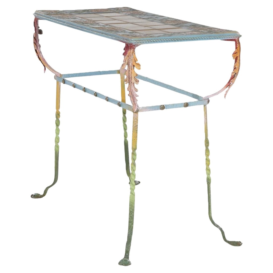 Arts & Crafts Rookwood Grueby Tile Top Wrought Iron Table C1910 (1 of 11)