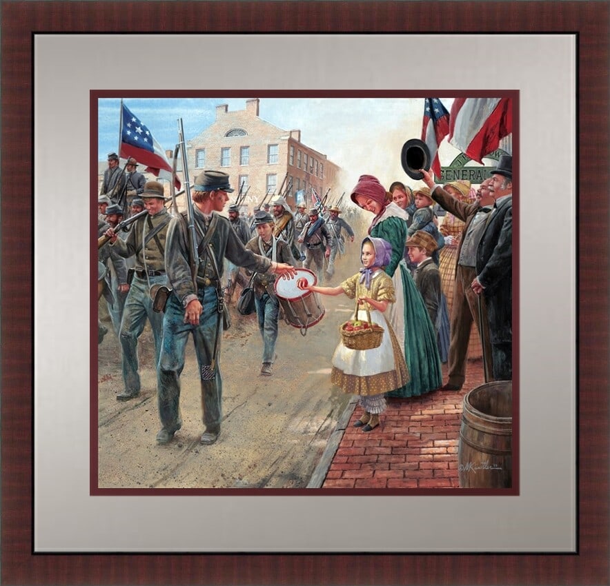 Hand Signed Mort Kunstler Limited Edition Framed Civil War Print With COA: Hand Signed Mort Kunstler Limited Edition Framed Civil War Print With COA This is a limited edition, hand-signed offset lithograph print by Mort Kunstler titled "Especially For You." The artwork depic