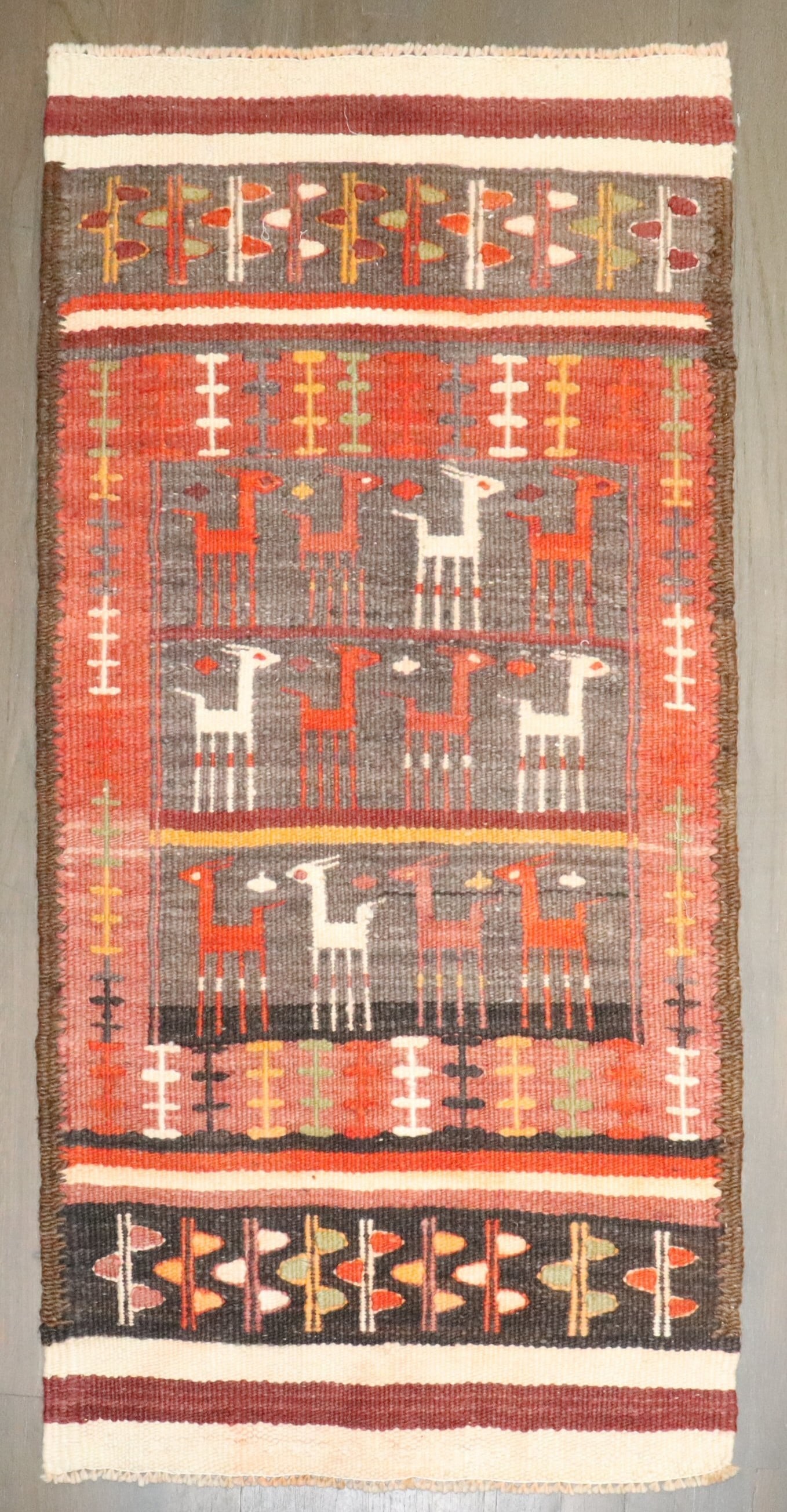 2' x 4' Moroccan animal motif folk art kilim rug (1 of 6)