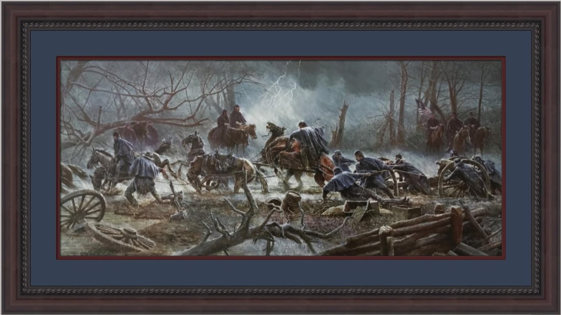 Custom Framed The Mud March Civil War Print (Licensed Reprint) Signed by Mort Kunstler COA (1 of 2)