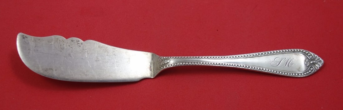 Vanderslice Beaded Sterling Silver Master Butter Knife 7" Monogrammed (1 of 1)