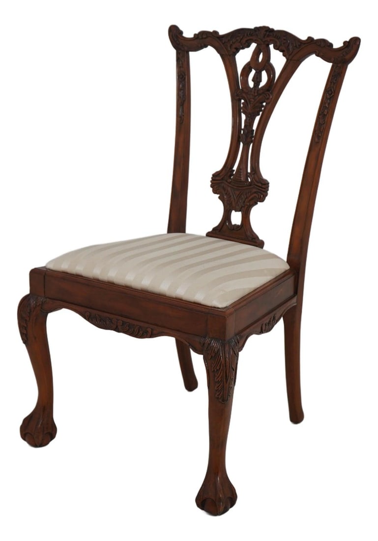 Mahogany Side Chair in Chippendale Style with Ball and Claw Feet (1 of 10)