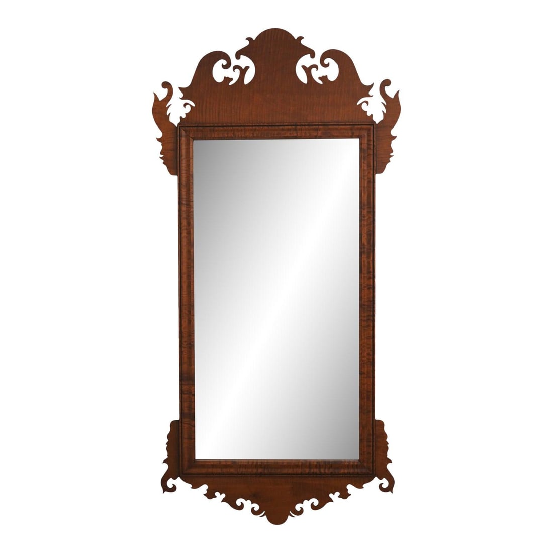 Chippendale Style Tiger Maple Wall Mirror 24w x 1d x 48h (1 of 10)