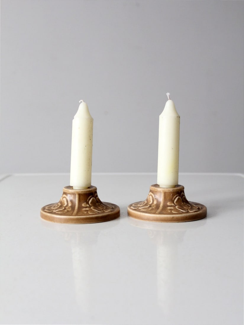 Rookwood Pottery floral candlesticks pair 2473 (1 of 10)