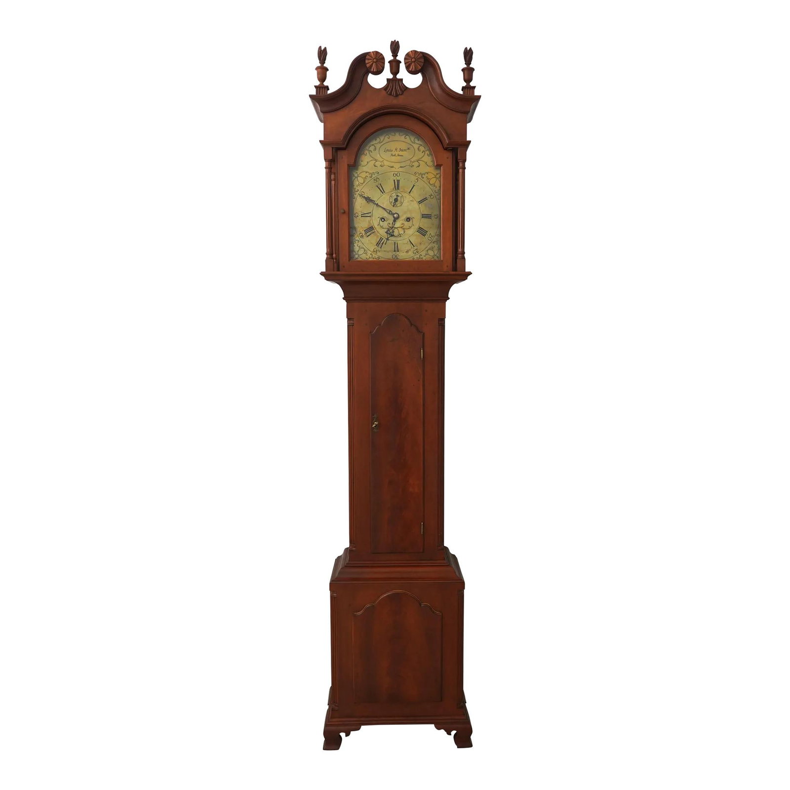 Louis Irion Chippendale Grandfather Clock Cherry & Mahogany 50 Years Old (1 of 10)