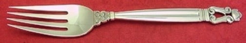 Georg Jensen Acorn Sterling Silver Dinner Fork 7.5 Inch Flatware (1 of 2)