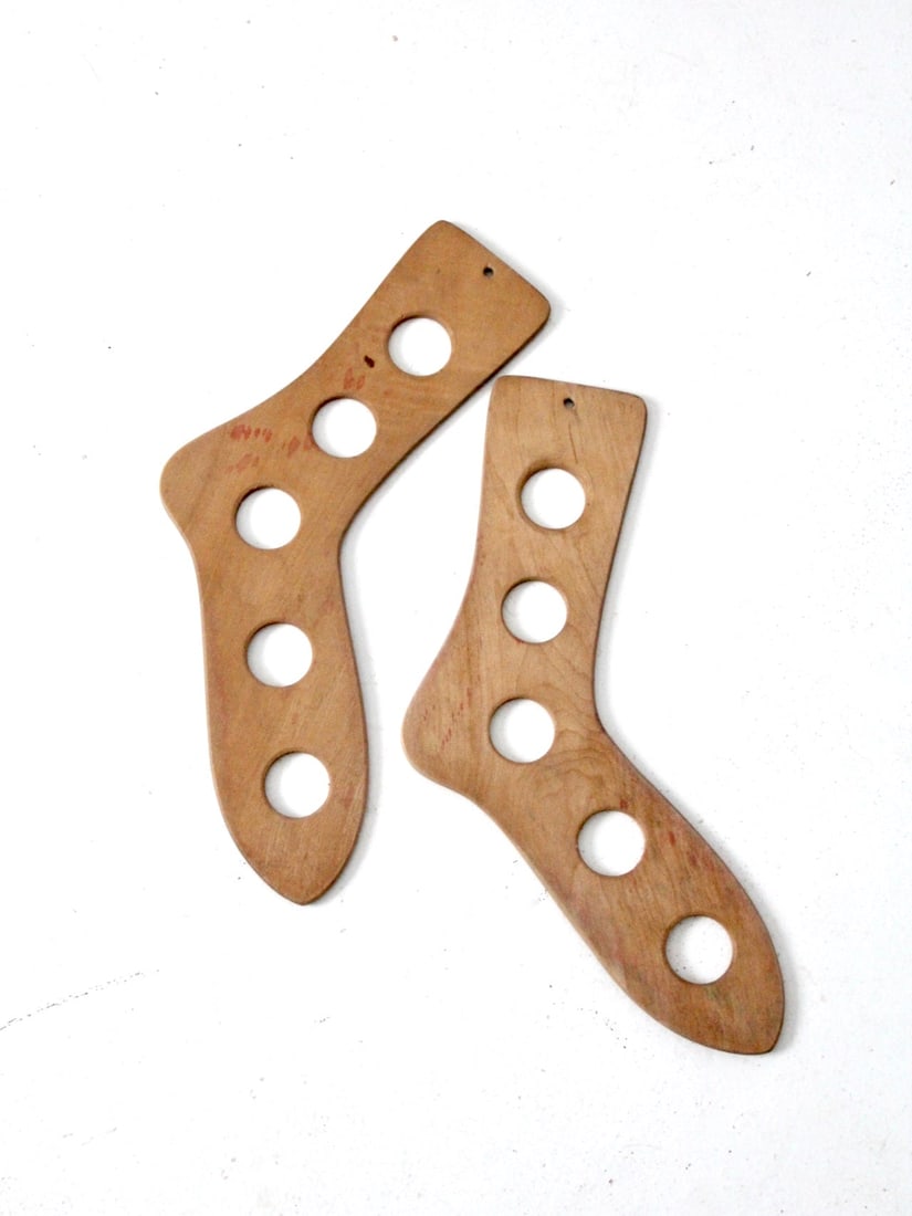 Pair of Antique Wooden Sock Stretchers for Primitive Decor (1 of 6)