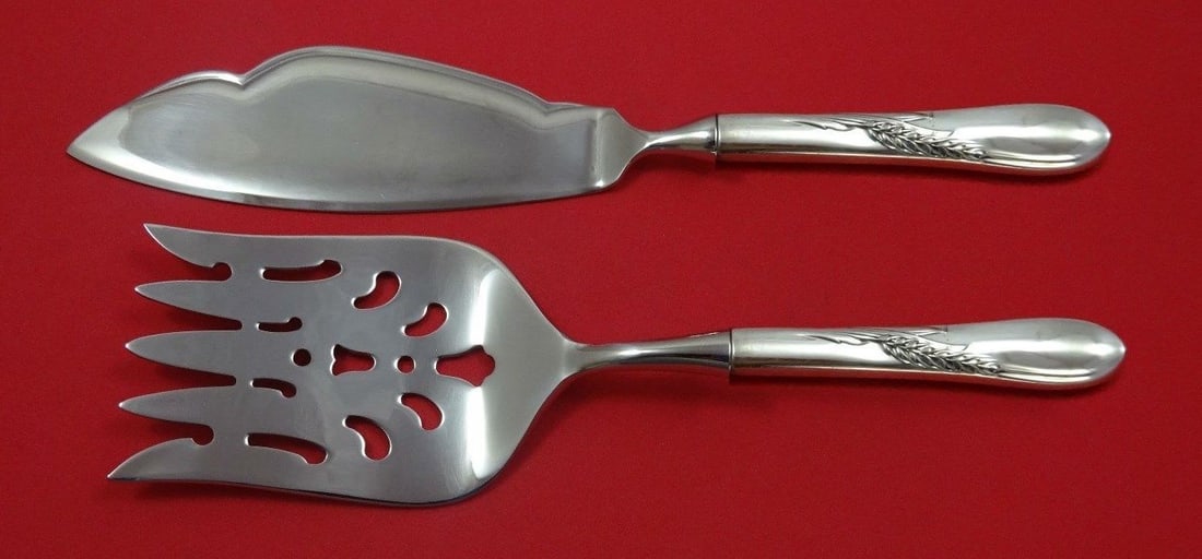 Reed and Barton Silver Wheat Sterling Silver Fish Serving Set 2 Piece (1 of 1)
