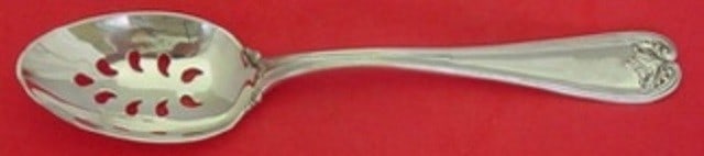 Tiffany & Co Colonial Sterling Silver Pierced Serving Spoon 9-Hole: Tiffany & Co Colonial Sterling Silver Pierced Serving Spoon 9-Hole This exquisite Colonial serving spoon by Tiffany & Co. features a unique pierced design with nine holes, making it ideal for serving 