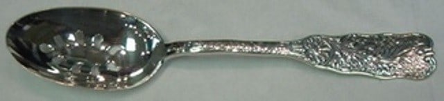 Gorham Saint Cloud Sterling Silver 9-Hole Pierced Serving Spoon 8.5": Gorham Saint Cloud Sterling Silver 9-Hole Pierced Serving Spoon 8.5" This exquisite serving spoon features the elegant Saint Cloud pattern by Gorham, crafted from high-quality sterling silver. The spo