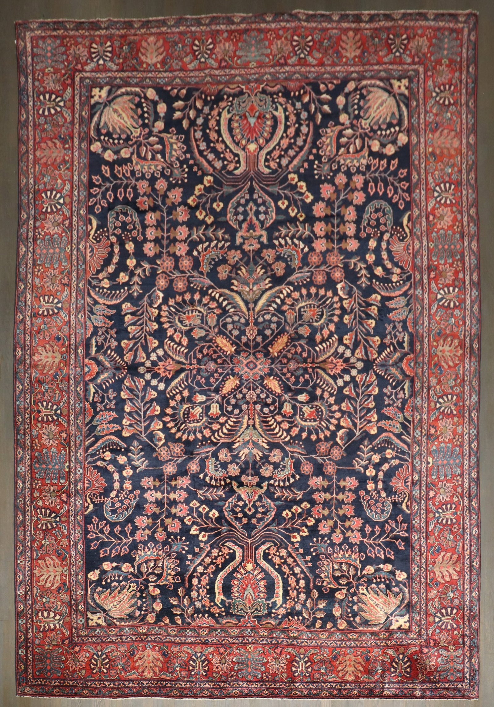 8' 6" x 11' 9" Persian Fereghan Sarouk Room Rug (1 of 7)