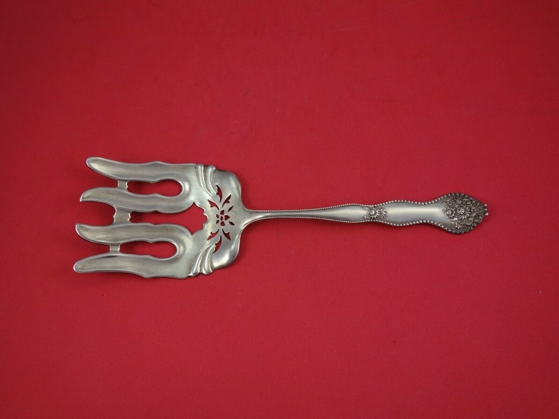 Mount Vernon Adolphus Sterling Silver Asparagus Fork 9 5/8 inch: Mount Vernon Adolphus Sterling Silver Asparagus Fork 9 5/8 inch This exquisite asparagus serving fork features the elegant Adolphus pattern by Mount Vernon, crafted from high-quality sterling silver. 
