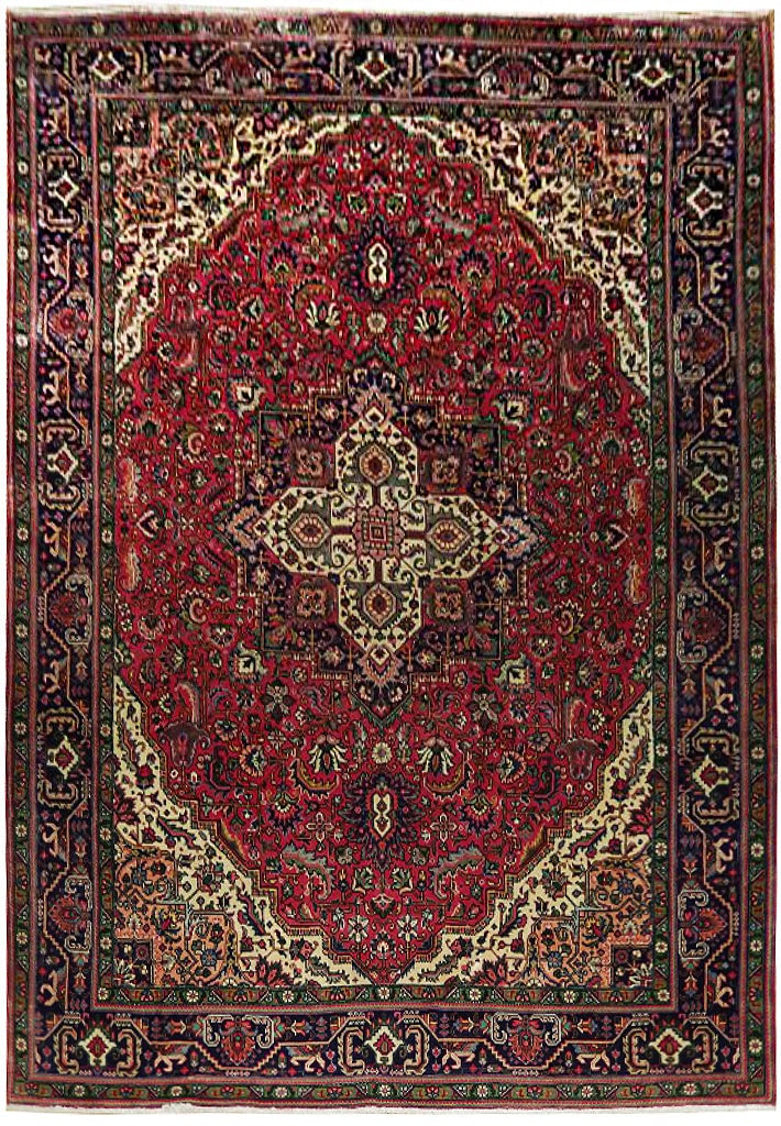 8.3 x 11.6 Geometric Persian Tabriz Area Rug: 8.3 x 11.6 Geometric Persian Tabriz Area Rug Free continental US Shipping Discover the elegant charm of this Persian Tabriz rug, featuring a striking geometric design. Perfectly sized at 8.3 x 11.6 fe