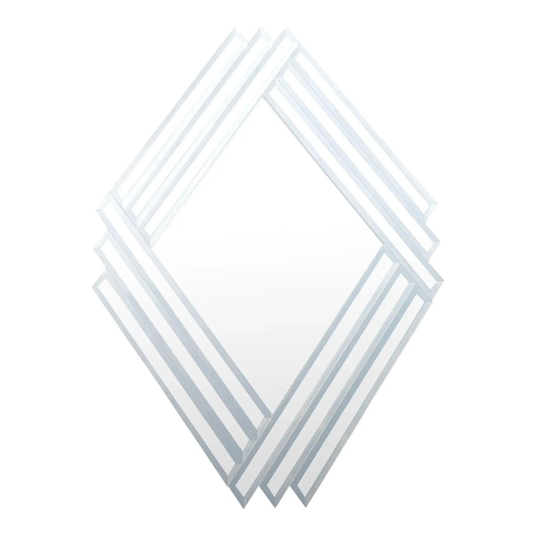 Postmodern 1980s Triangular Beveled Glass Mirror Geometric Wall Accent: Postmodern 1980s Triangular Beveled Glass Mirror Geometric Wall Accent This 1980s beveled triangle mirror exemplifies postmodern geometric design with its architectural triangular shape and elegantly 