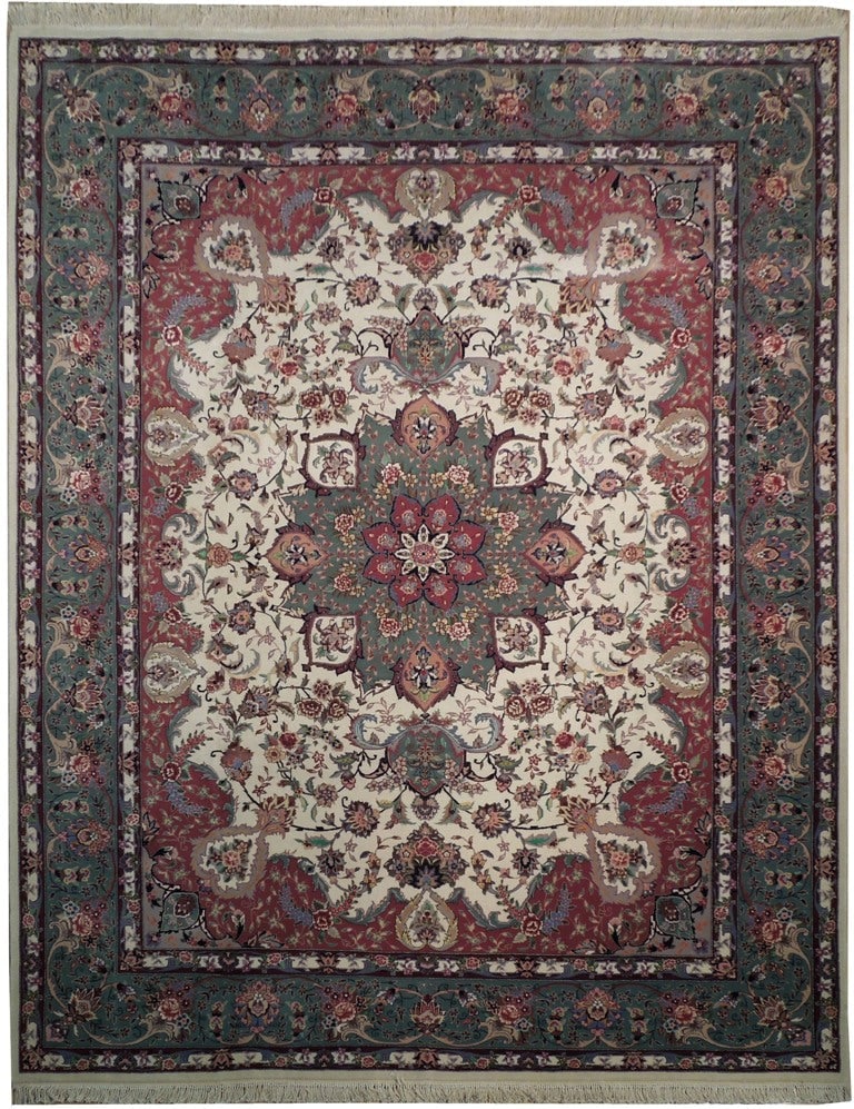 Luxurious 8.1 x 10.0 Handmade Wool Silk Area Rug (1 of 6)