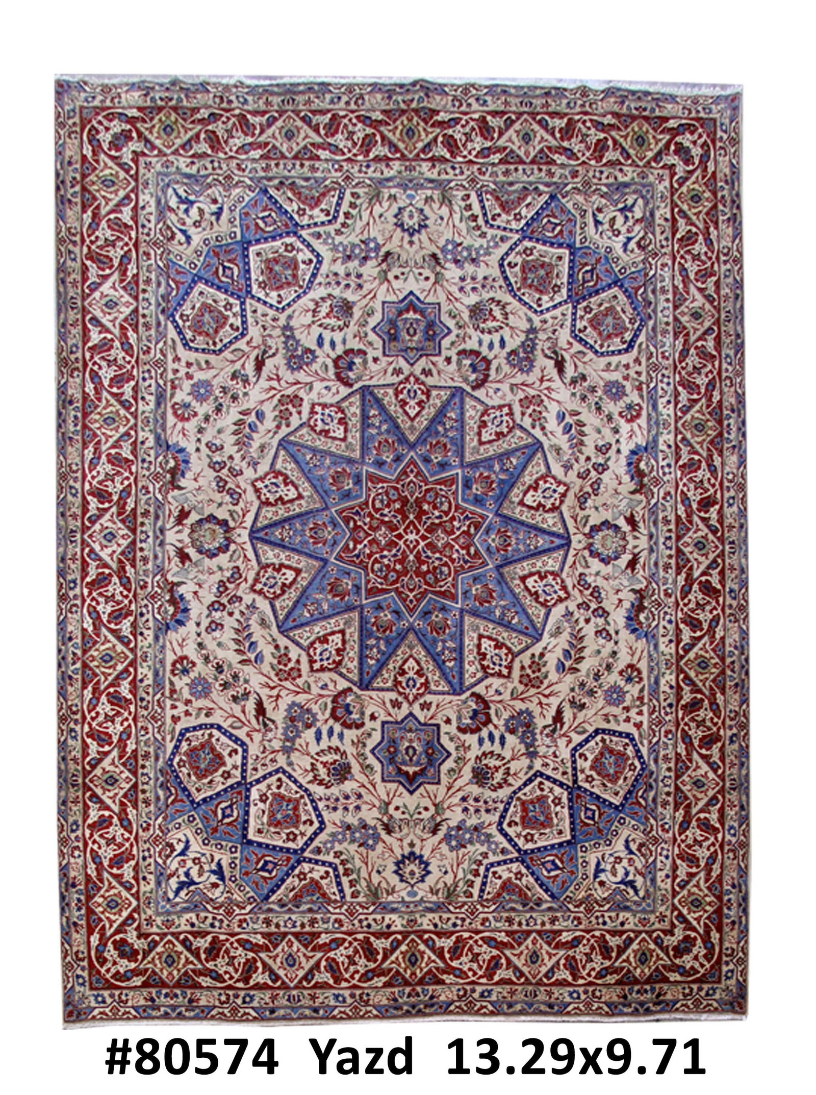 Handcrafted 9.9 x 13.4 Navy Blue Bakhtiari Area Rug from Iran: Handcrafted 9.9 x 13.4 Navy Blue Bakhtiari Area Rug from Iran Free continental US Shipping Enhance your living space with this stunning 9.9 x 13.4 Navy Blue Classic Design YAZD Persian-Inspired Bakhti