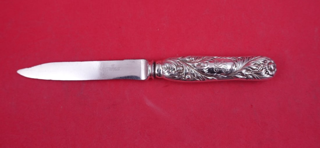 Tiffany Chrysanthemum Sterling Silver Citrus Knife 7 Serrated Hollow Handle: Tiffany Chrysanthemum Sterling Silver Citrus Knife 7 Serrated Hollow Handle This is a Tiffany & Co. Sterling Silver citrus knife in the Chrysanthemum pattern, crafted in the Art Nouveau style. The kni