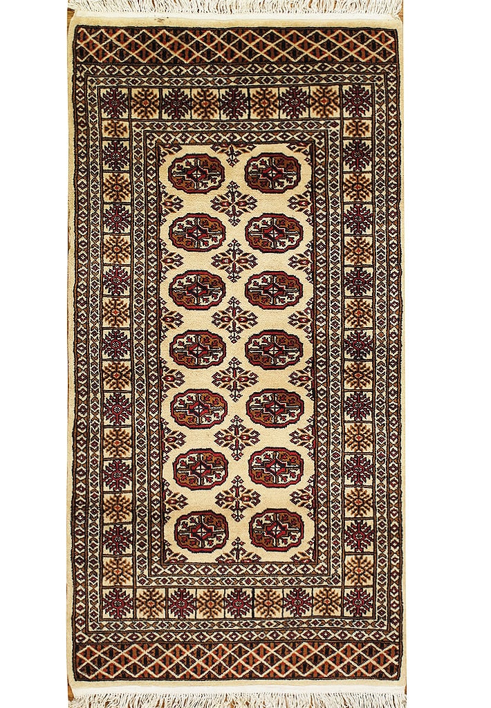 3'1" x 5'4" Ivory Mori Hand-Knotted Bokhara Rug from Pakistan: 3'1" x 5'4" Ivory Mori Hand-Knotted Bokhara Rug from Pakistan Free continental US Shipping Introducing the exquisite 3' x 5' Ivory Mori Bokhara Rug, a timeless masterpiece that adds elegance and charm