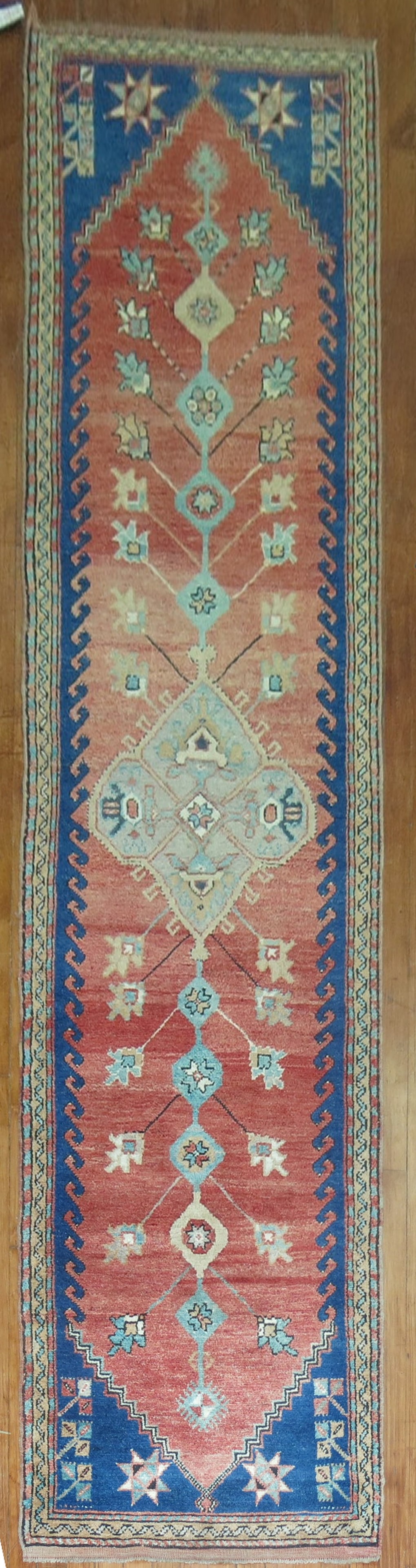 2' 5" x 11' Anatolian runner rug circa 1930: 2' 5" x 11' Anatolian runner rug circa 1930 Antique Anatolian Turkish runner, circa 1930, with a long rectangular form and geometric patterning. This pre-owned rug reflects traditional Anatolian desig