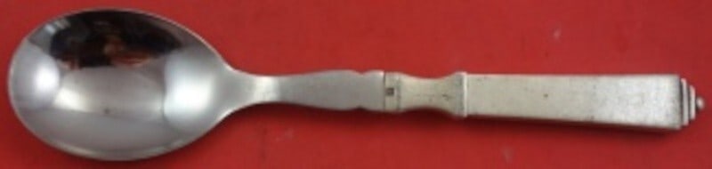 Georg Jensen Pyramid Sterling Silver Salad Serving Spoon 8 3/8 Long: Georg Jensen Pyramid Sterling Silver Salad Serving Spoon 8 3/8 Long Enhance your dining experience with the elegant Pyramid Salad Serving Spoon by Georg Jensen. Crafted from high-quality sterling silv
